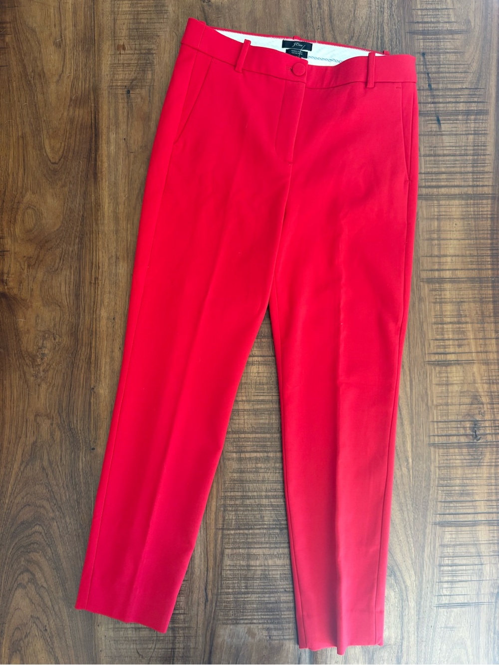 J Crew “Cameron” High Rise Red Slim Crop Trousers NWT 8